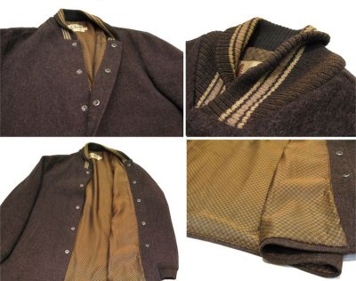画像1: 1950's "Sierra by SILTON" Felting Finish (Boiled) Wool Coat　BROWN　size M (表記 M)