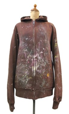 画像1: Carhartt Painted Zip Up Sweat Parka with Thermal　BROWN　size L (表記 不明)　　 (1)