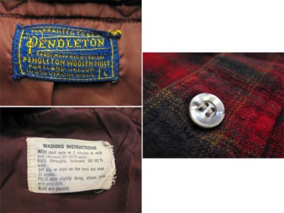 画像2: 1950's~ "Pendleton" Buttondown L/S Wool Shirts　Red / Black　size M - L (表記 L)