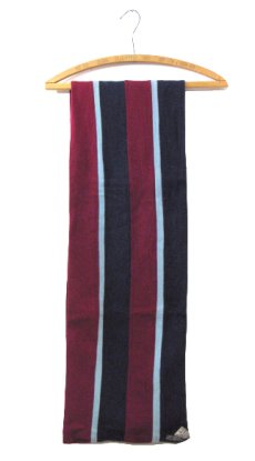 画像3: 1960's "T.M,Lewis & Sons" England School Muffler　Burgundy / Navy　161cm x 26.5cm  (3)