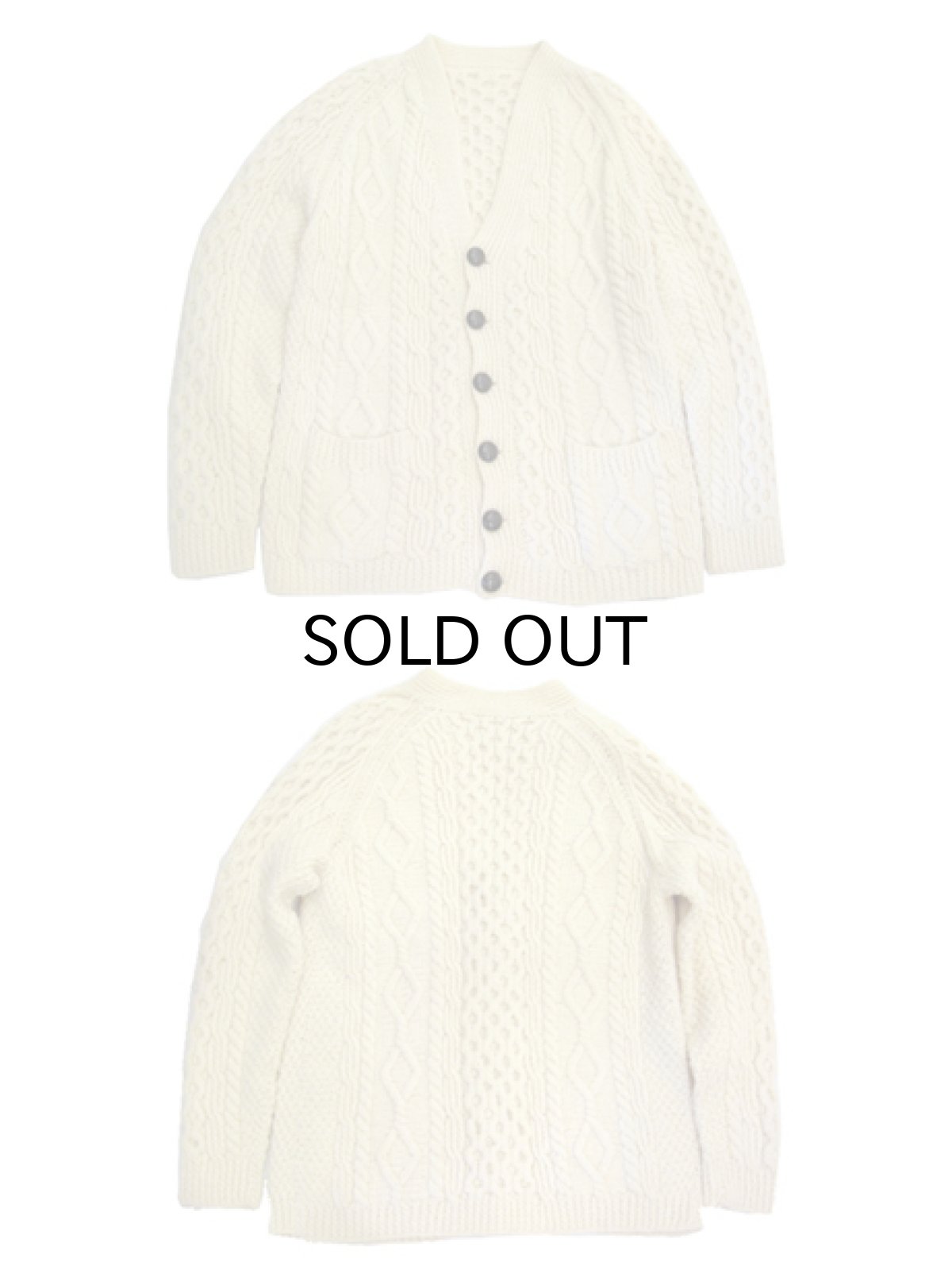 画像5: OLD Europe Fisherman's Sweater (Cardigan)　NATUTAL　size M (表記 無し) (5)