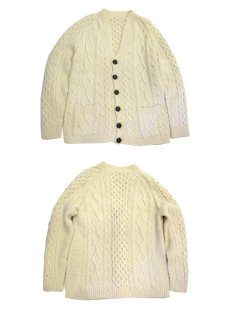 画像5: OLD Europe Fisherman's Sweater (Cardigan)　NATUTAL　size M (表記 無し) (5)