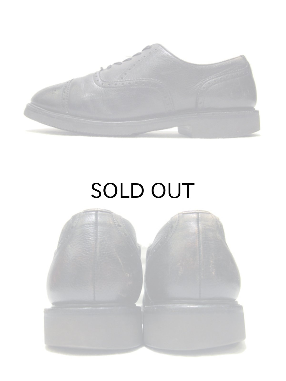 画像2: OLD Church's Medallion Leather Shoes 　BLACK　size 8 ( 26 cm ) (2)