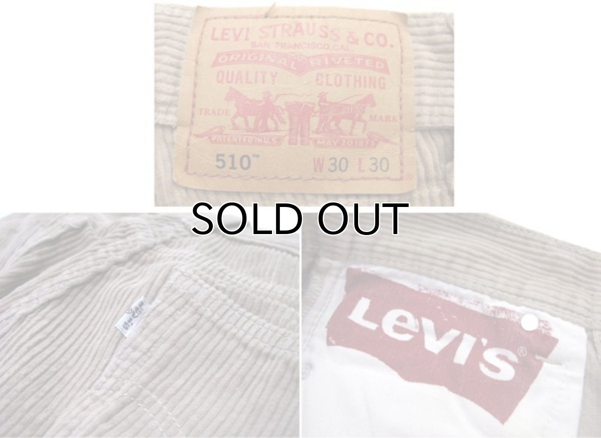 画像4: Levi's 510 Corduroy Super Skinny Pants　BEIGE　size w 30 inch (表記 w30 L30) (4)