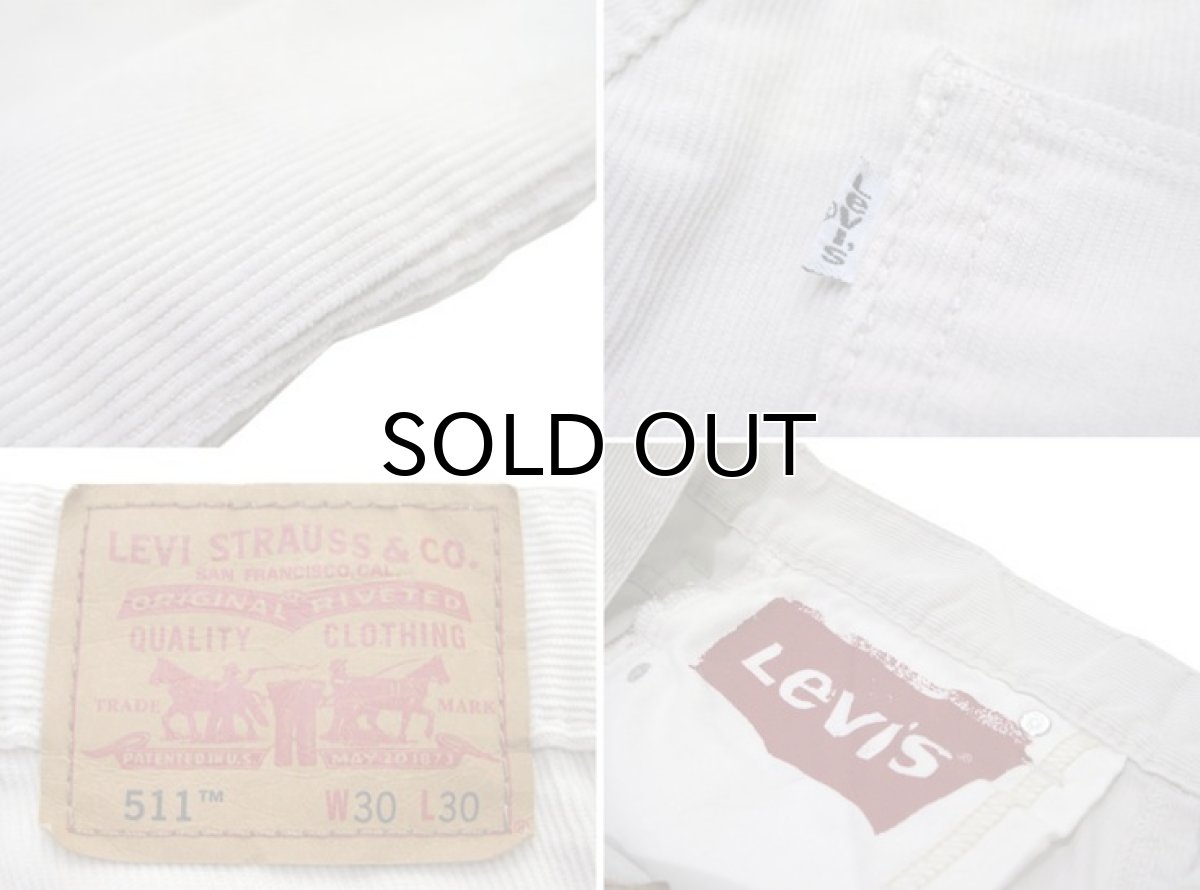 画像4: Levi's 511 Corduroy Skinny Pants　White　size w 31.5 inch (表記 w30 L30) (4)