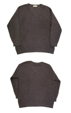 画像4: "Mr. Johnmax" V-neck Pullover Sweater　BROWN　size M - L (表記 なし) (4)