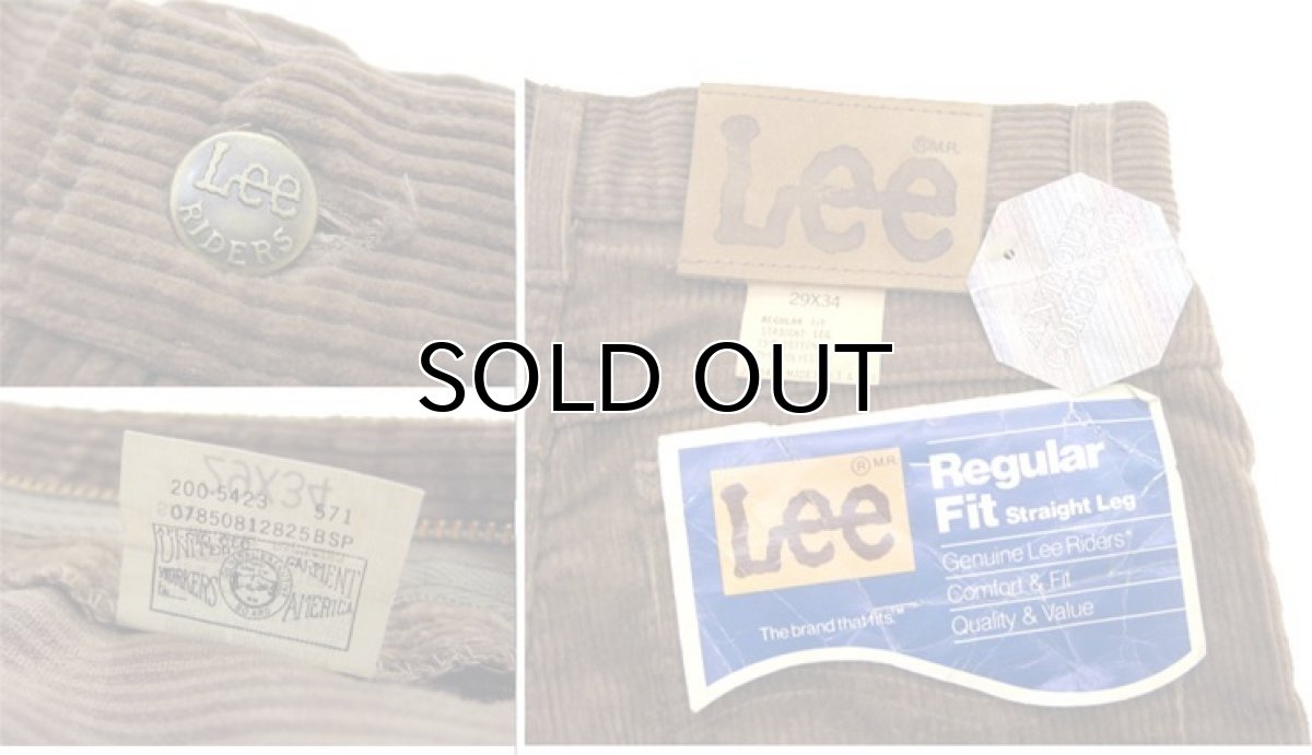 画像4: 1980''s "Lee" Regular Fit Corduroy Straight Pants Dead Stock BROWN size w28 inch (表記 w29 L34) (4)