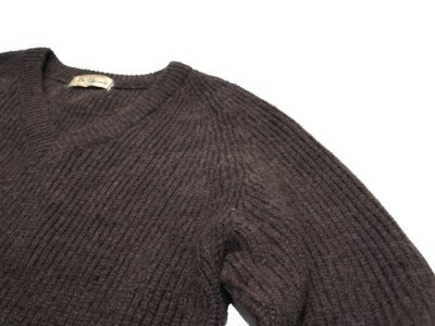 画像1: "Mr. Johnmax" V-neck Pullover Sweater　BROWN　size M - L (表記 なし)