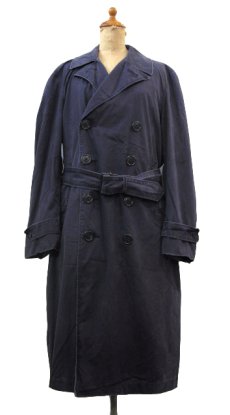 画像1: 1960's~ U.S. NAVY Double Breasted Trench Coat 　NAVY　size M - L  (表記 S 34-36) (1)