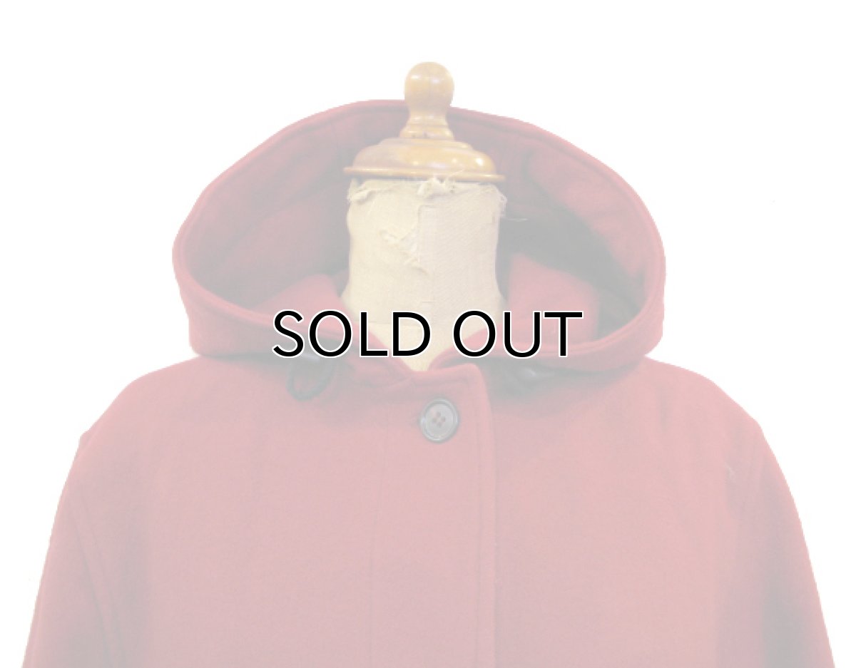 画像3: "Calvin Klein" Hooded Melton Wool Coat made in ITALY RED size S - M (表記 不明) (3)