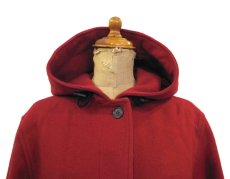 画像3: "Calvin Klein" Hooded Melton Wool Coat made in ITALY　RED　size S - M (表記 不明) (3)