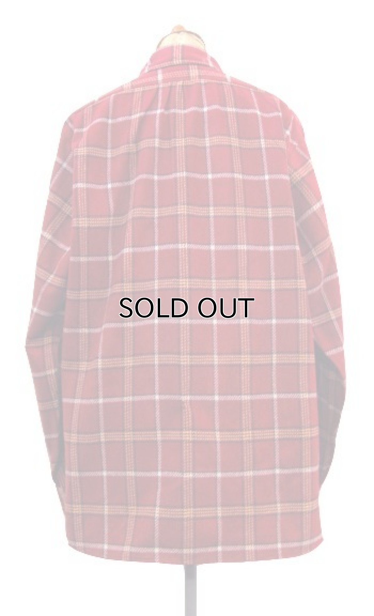 画像2: 1940-50's "McGREGOR"  L/S Woo Shirts RED size M - L (表記 M) (2)