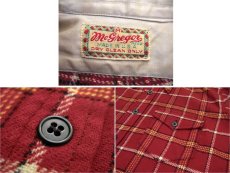 画像5: 1940-50's "McGREGOR"  L/S Woo Shirts　RED　size M - L (表記 M) (5)