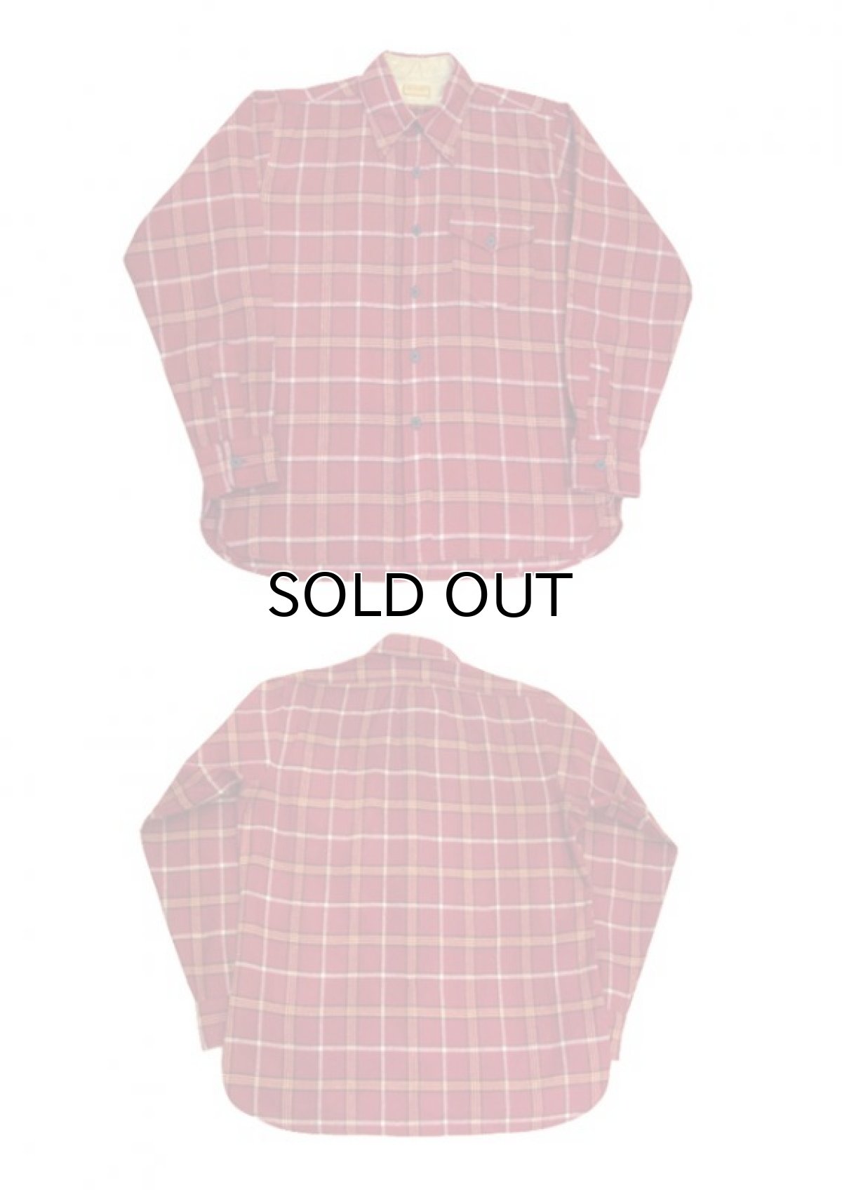 画像3: 1940-50's "McGREGOR"  L/S Woo Shirts RED size M - L (表記 M) (3)