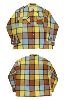 画像4: ~1960's "McGREGOR"  L/S Wool Box Shirts　YELLOW　size L (表記 L) (4)