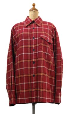 画像1: 1940-50's "McGREGOR"  L/S Woo Shirts　RED　size M - L (表記 M) (1)