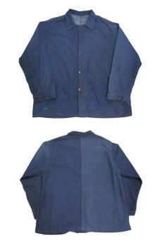画像3: 1960's VAT DYE Denim 2 Tone Color Worker Jacket　BLUE　size XL (表記 なし) (3)