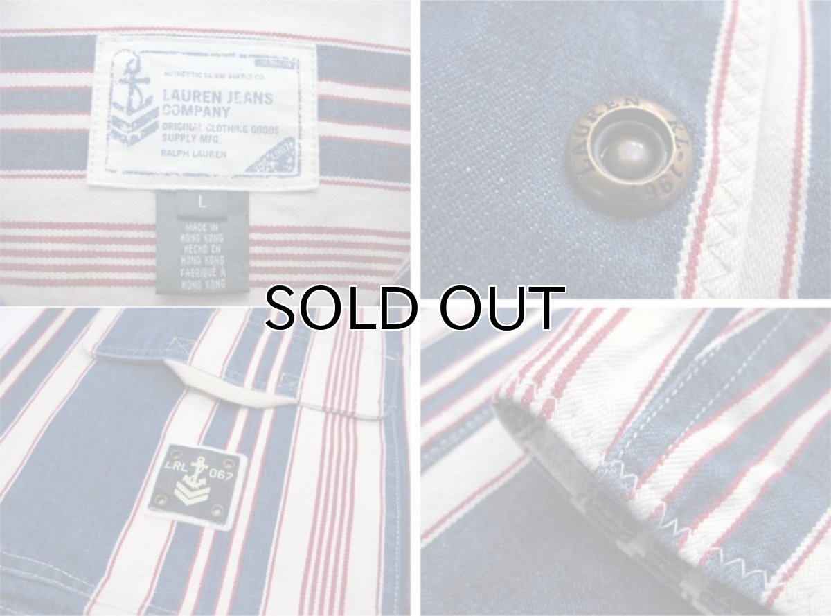 画像4: Ralph Lauren "Lauren Jeans Company" Multi Stripe Denim Coverall　size M - L (表記 L) (4)