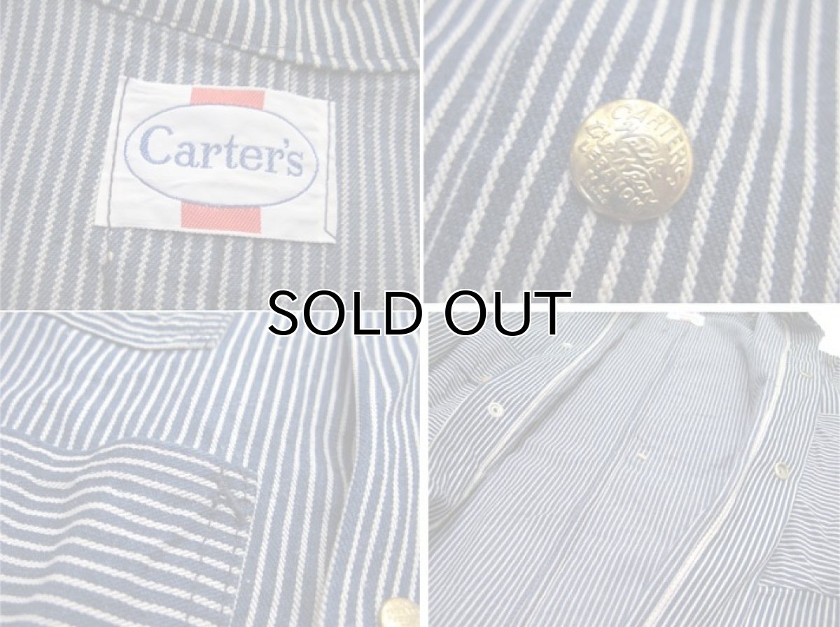 画像5: 1960-70's "Carter's" Hickory Stripe Worker Coverall　Navy / White　size S (表記 なし) (5)