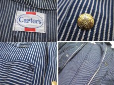 画像5: 1960-70's "Carter's" Hickory Stripe Worker Coverall　Navy / White　size S (表記 なし) (5)