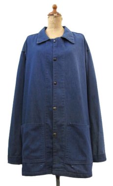 画像1: 1960's VAT DYE Denim 2 Tone Color Worker Jacket　BLUE　size XL (表記 なし) (1)