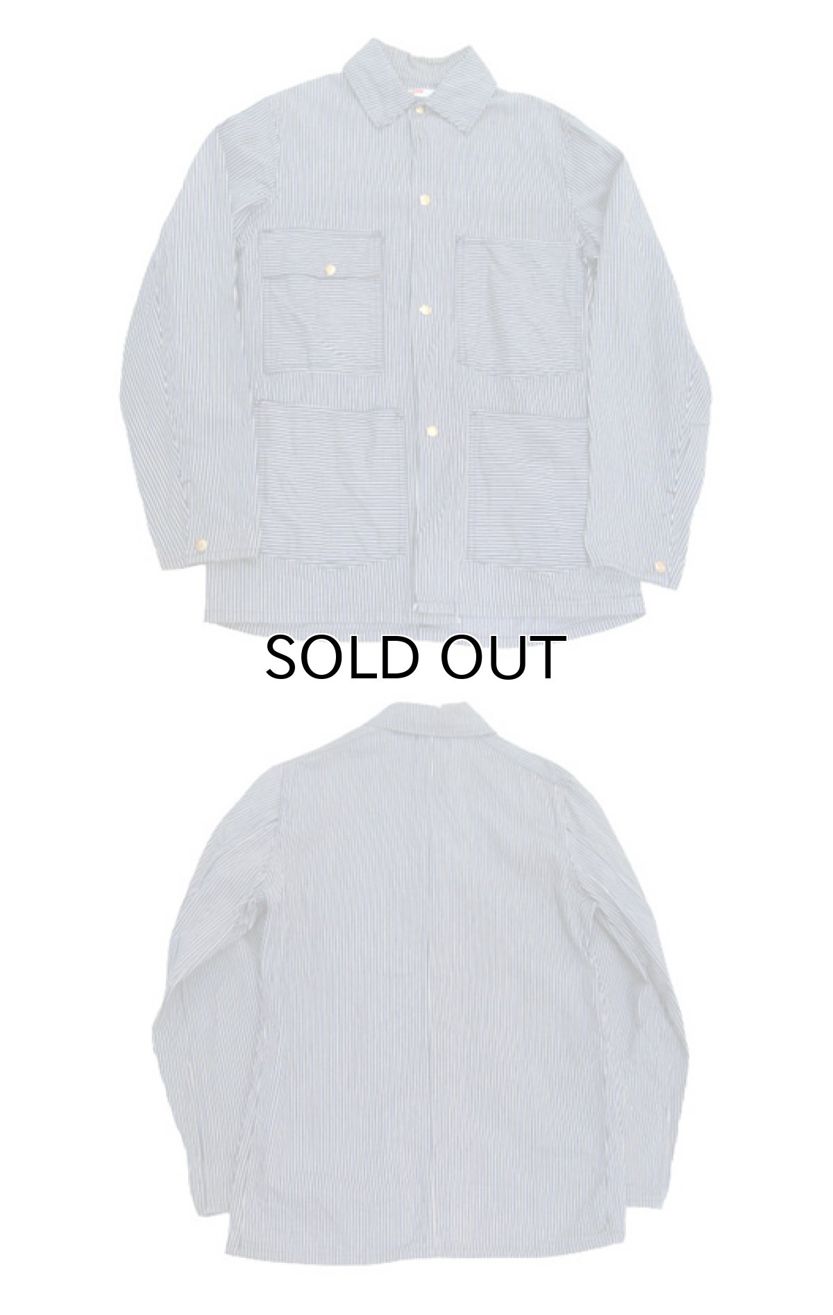 画像4: 1960-70's "Carter's" Hickory Stripe Worker Coverall　Navy / White　size S (表記 なし) (4)