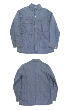 画像4: 1960-70's "Carter's" Hickory Stripe Worker Coverall　Navy / White　size S (表記 なし) (4)