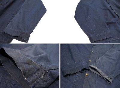 画像1: 1960's VAT DYE Denim 2 Tone Color Worker Jacket　BLUE　size XL (表記 なし)
