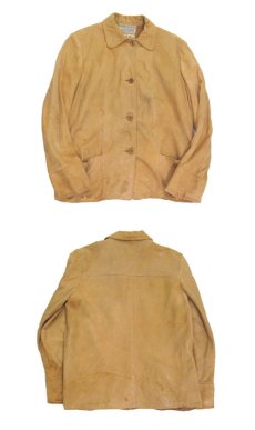 画像3: 1940-50's~ "Hatties" Suede Leather Button Jacket　BEIGE　size S (表記 不明) (3)