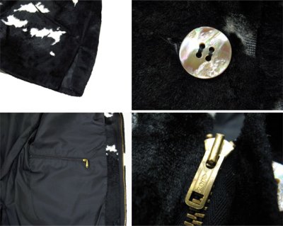 画像1: 1970's Cow Spot Pattern Box Blouson　Black / White　size S - M (表記 不明)