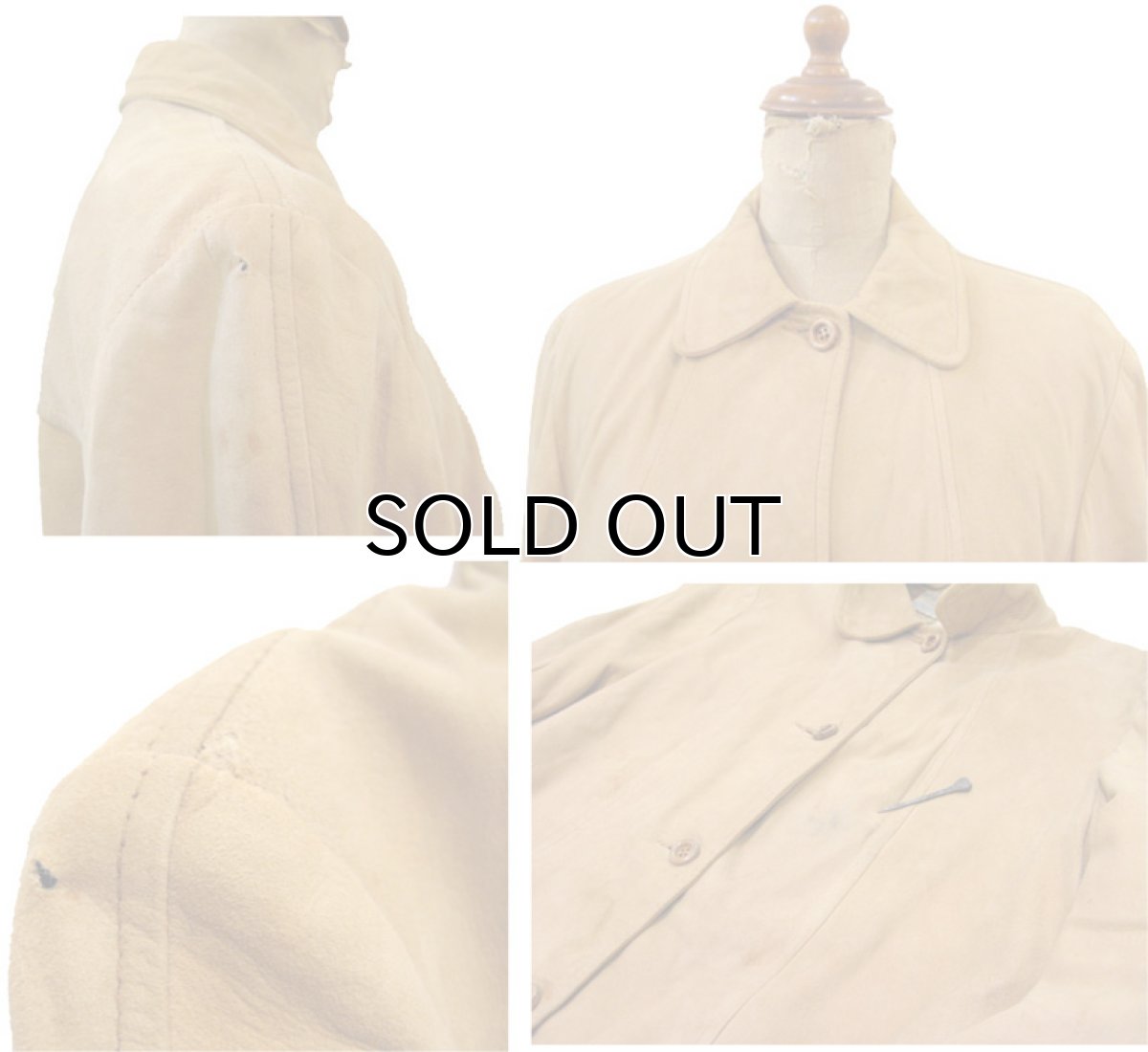画像5: 1940-50's~ "Hatties" Suede Leather Button Jacket BEIGE size S (表記 不明) (5)