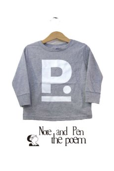 画像1: "ポエムのロンティー"  for KID'S　 " P "　GREY　size  2 (80cm) / 3 (90cm~95cm) / 4 (95cm~100cm) (1)