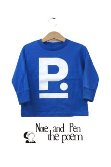画像1: "ポエムのロンティー"  for KID'S　 " P "　Blue　size  2 (80cm) / 3 (90cm~95cm) (1)