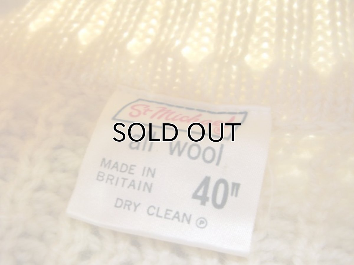 画像3: "St Michael" Turtle Neck Cable Wool Sweater NATURAL size M - L (表記 40) (3)