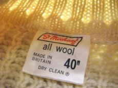 画像3: "St Michael" Turtle Neck Cable Wool Sweater　NATURAL　size M - L (表記 40) (3)