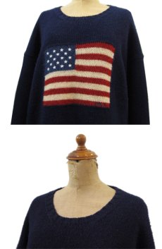 画像2: "Polo by Ralph Lauren" US Flag Pullover Wool Sweater　NAVY　size L - XL (表記 XXL) (2)