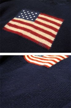 画像4: "Polo by Ralph Lauren" US Flag Pullover Wool Sweater　NAVY　size L - XL (表記 XXL) (4)