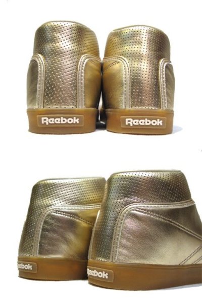 画像1: NEW "Reebok" Gold Foil Hi-Cut Sneaker　Silver　size 10 / 11