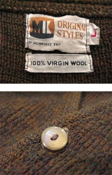 画像3: 1960's "Original Style" Wool Cardigan　BROWN　size M - L (表記 L) (3)