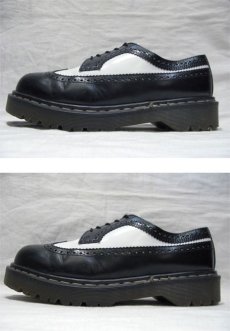 画像2:  Dr.Martins Wing Tip Leather Shoes made in England　Black / White　size UK 8 (27 cm) (2)