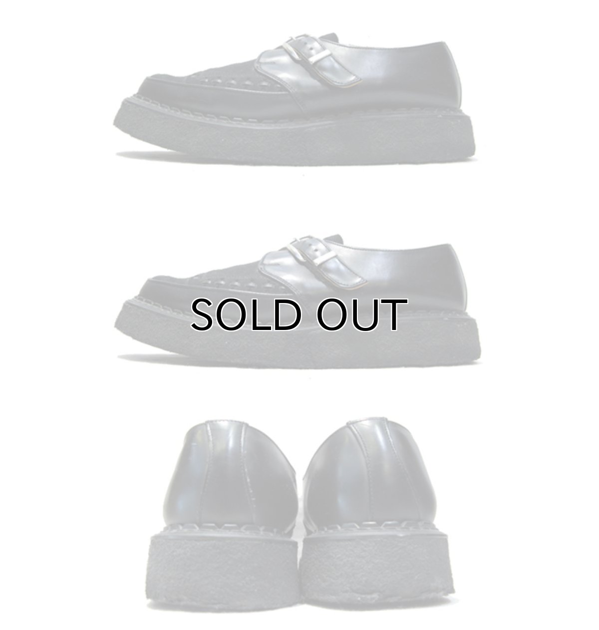 画像2: "GEORGE COX" V-Sole Monk Strap Leather Shoes -made in ENGLAND-　BLACK　size UK 9 (28 cm) (2)