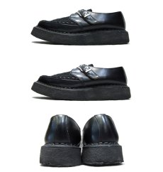 画像2: "GEORGE COX" V-Sole Monk Strap Leather Shoes -made in ENGLAND-　BLACK　size UK 9 (28 cm) (2)