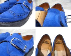 画像4: "GEORGE COX" V-Sole Monk Strap Leather Shoes -made in ENGLAND-　BLUE　size UK 9 (28 cm) (4)