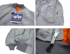 画像4: "ALPHA INDUSTRIES" MA-1 Flight Jacket Dead Stock -made in USA-　Silver Grey　size Small (4)