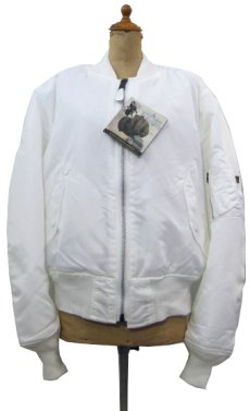 画像1: "ALPHA INDUSTRIES" MA-1 Grand Crew Jacket Dead Stock -made in USA-　WHITE　size L  /  XL (1)