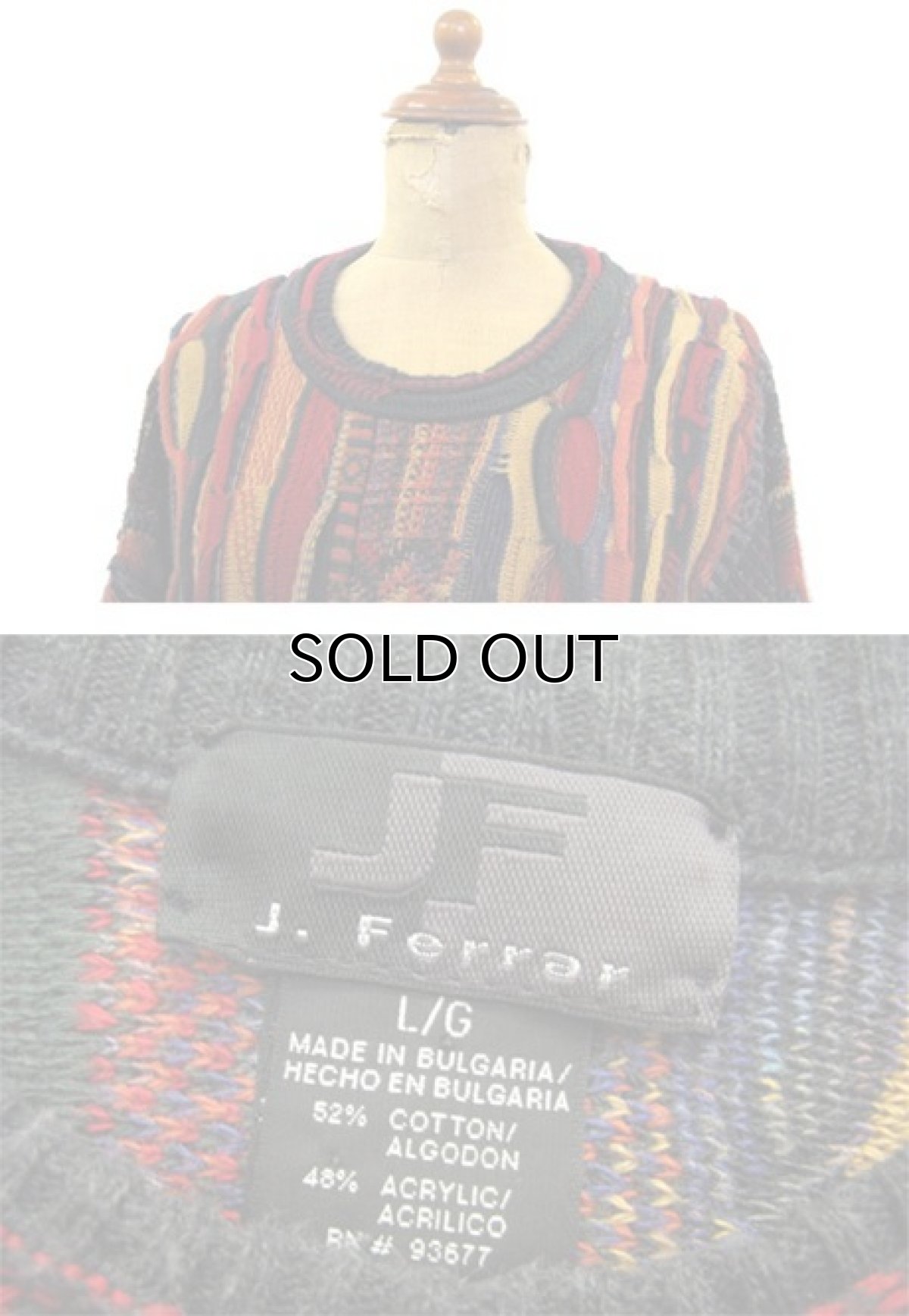 画像2: 1990's J. Ferrar" Multi Color Pullover Sweater Multi Color size L - XL (表記 L) (2)
