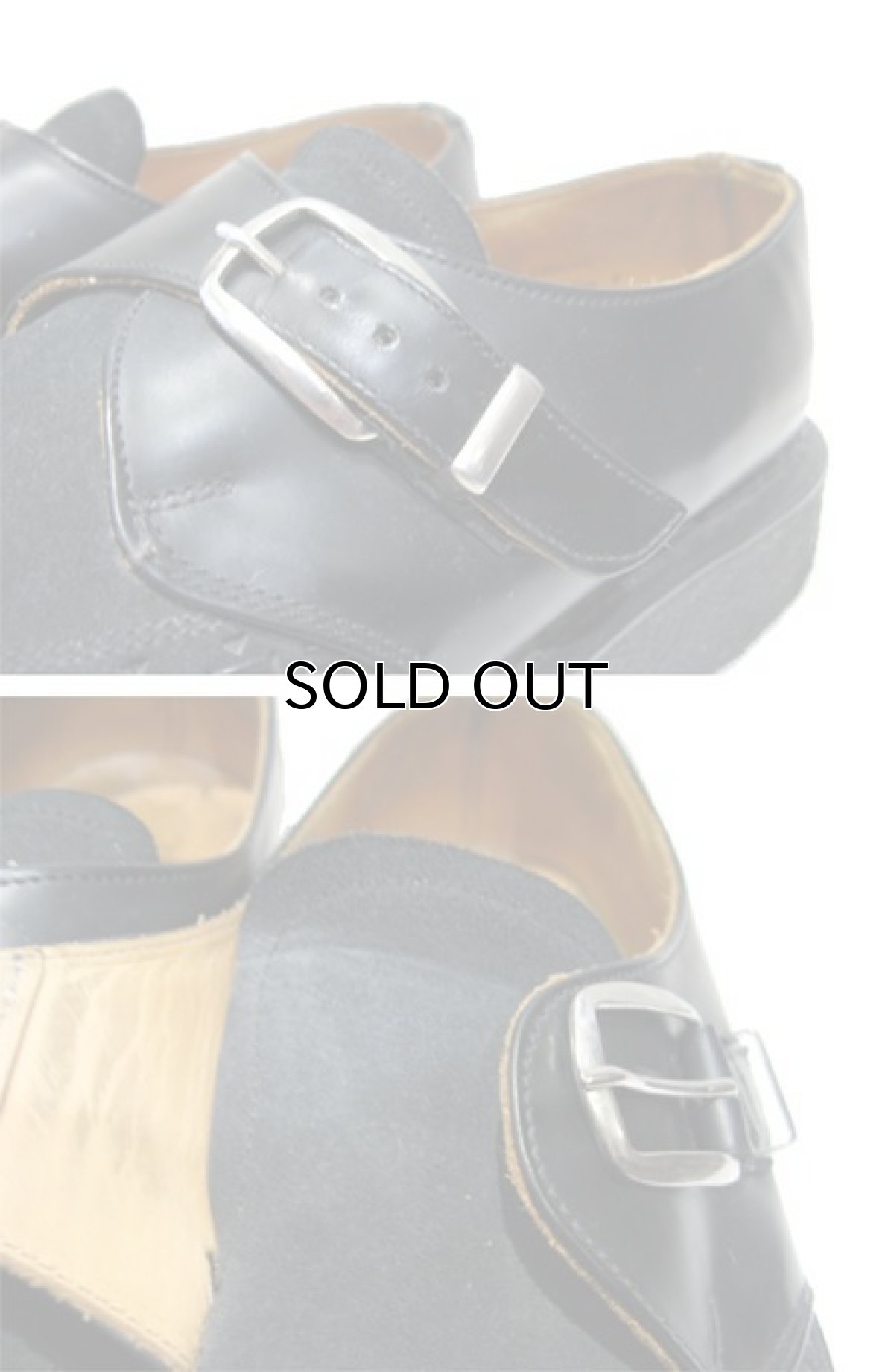 画像4: "GEORGE COX" V-Sole Monk Strap Leather Shoes -made in ENGLAND-　BLACK　size UK 9 (28 cm) (4)