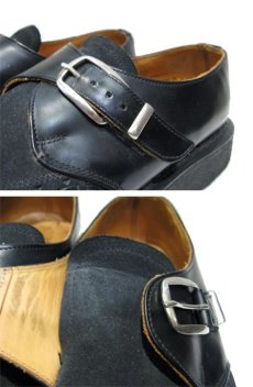 画像4: "GEORGE COX" V-Sole Monk Strap Leather Shoes -made in ENGLAND-　BLACK　size UK 9 (28 cm) (4)