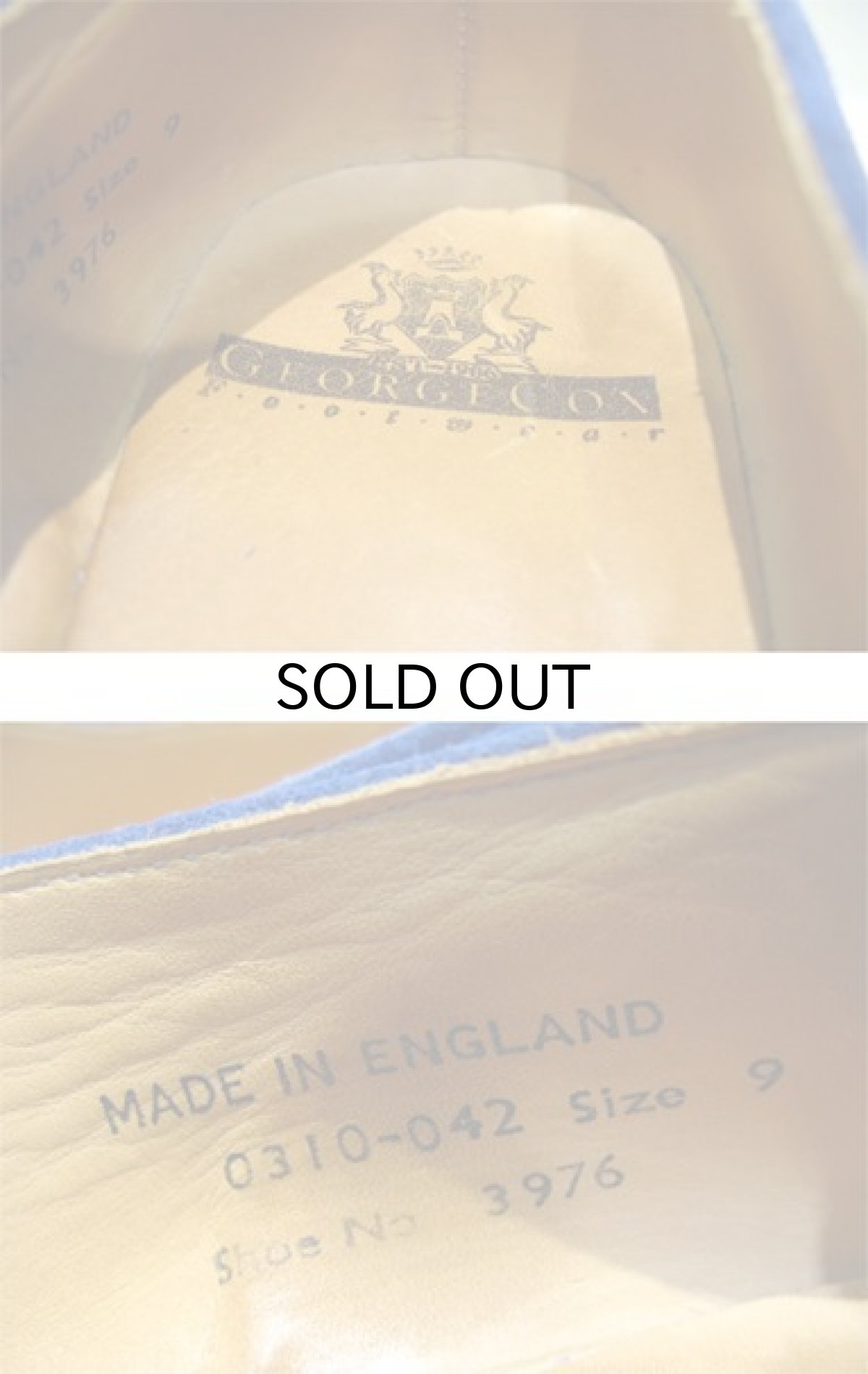 画像5: "GEORGE COX" V-Sole Monk Strap Leather Shoes -made in ENGLAND- BLUE size UK 9 (28 cm) (5)