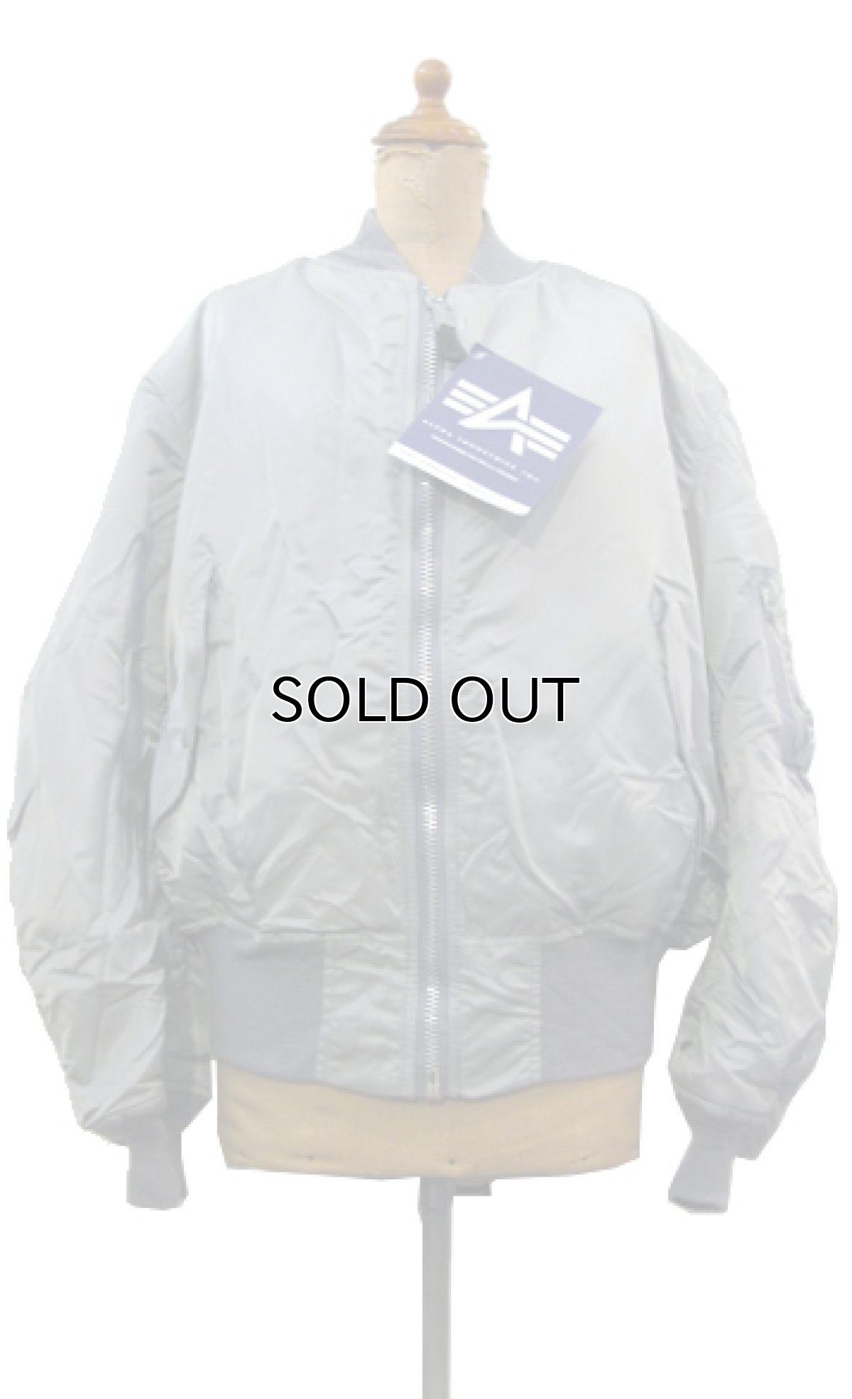 画像1: "ALPHA INDUSTRIES" MA-1 Flight Jacket Dead Stock -made in USA-　Silver Grey　size Small (1)